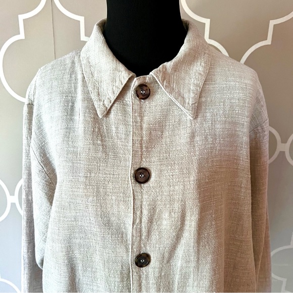 CP SHADES Jacket Cotton/Linen Natural Size Medium - Picture 2 of 7